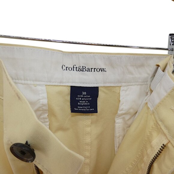 Croft & Barrow Yellow Chino Shorts 38 Classic Prep Coastal Dadcore Resort - Picture 3 of 5